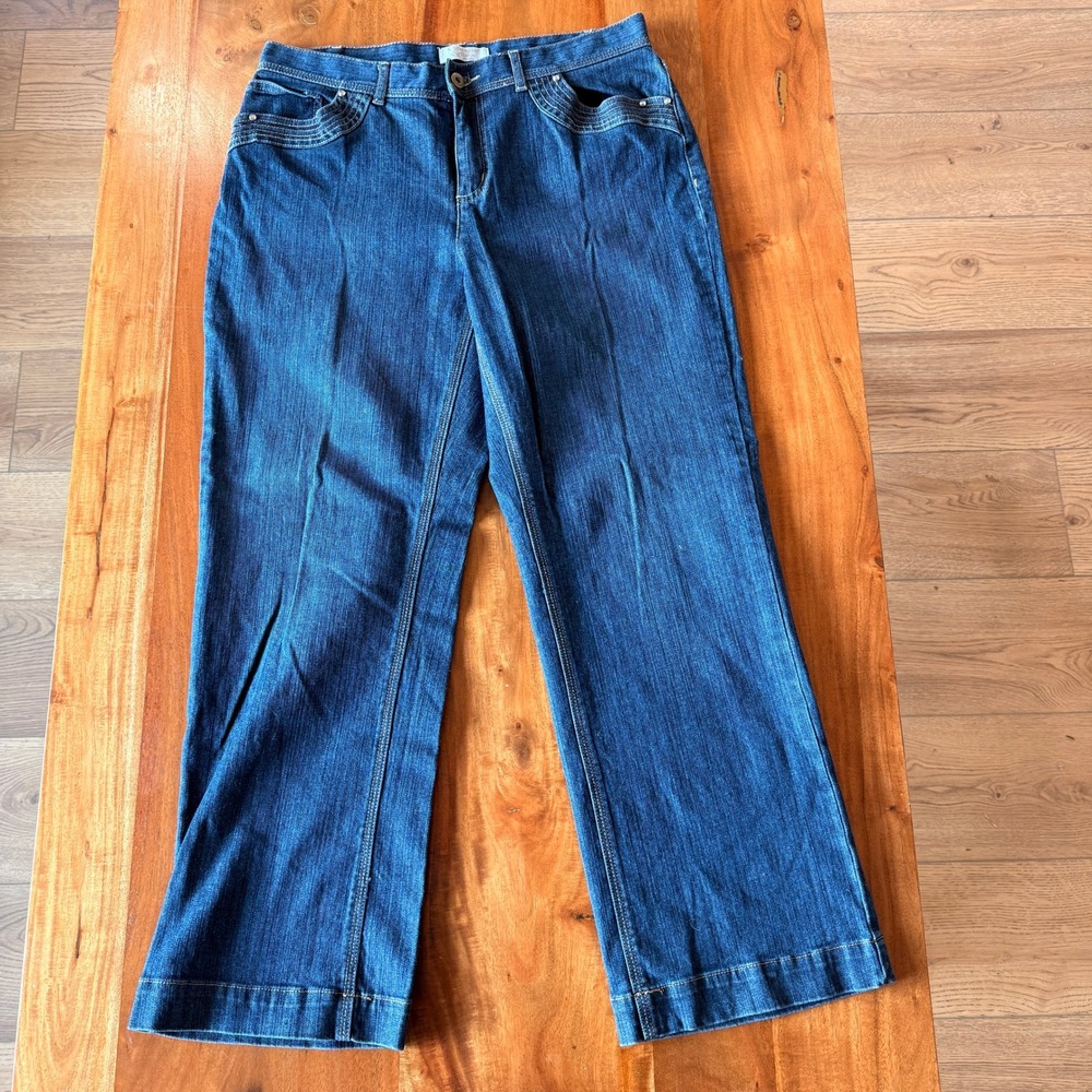 Christopher & Banks Women's‎ Petite Blue Jeweled Jeans Size 10P